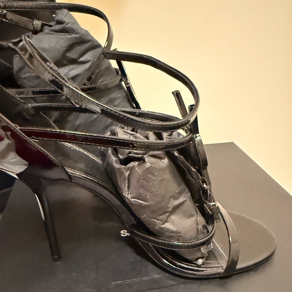 Yves Saint Laurent Black Strappy Heels
